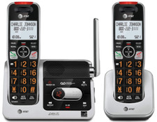 AT T BL102 DECT 6.0 2-Handset Cordless Phone for Home w/Answering Machine Silver