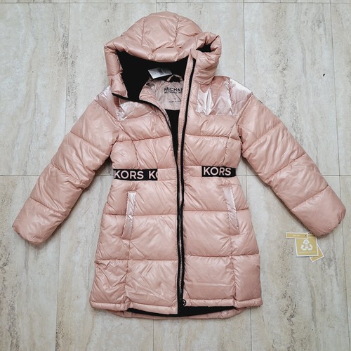 Michael Kors Rubor Rosa Cinturón Capucha Invierno Piel Abrigo Chaqueta 16 Niños Xs Mujeres MK - Imagen 3 de 15