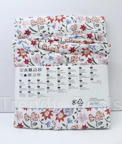 Ikea GULLNATTLJUS Pillow Cushion Cover 20" x 20" White/Floral Pattern - NEW - Picture 2 of 6