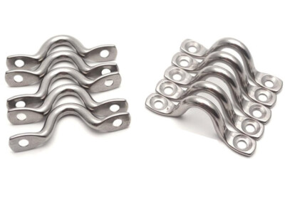 10 Pc Marine Stainless Steel 5mm Top Wire Eye Pad Straps Loop Boat Plate Oblong