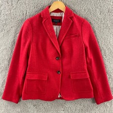 Talbots Aberdeen Red Wool Blazer Jacket Womens 4 Classic Lined Two Button Coat