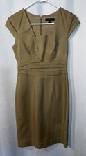 Banana Republic Petite Khaki Tan Pleated Front Sleeveless Dress Size 00P M57