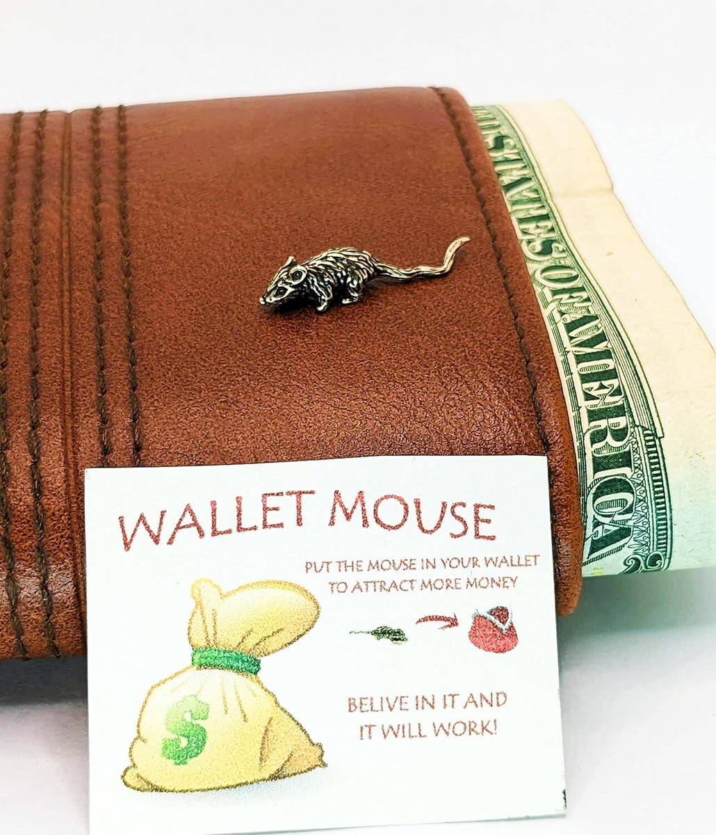 Amulet For Wallet, Brass Mouse To Attract More Money Purse Small