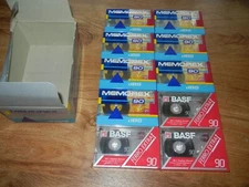 Lot of (10) Memorex 90 and BASF 90 Audio Cassette Tape, New and Sealed