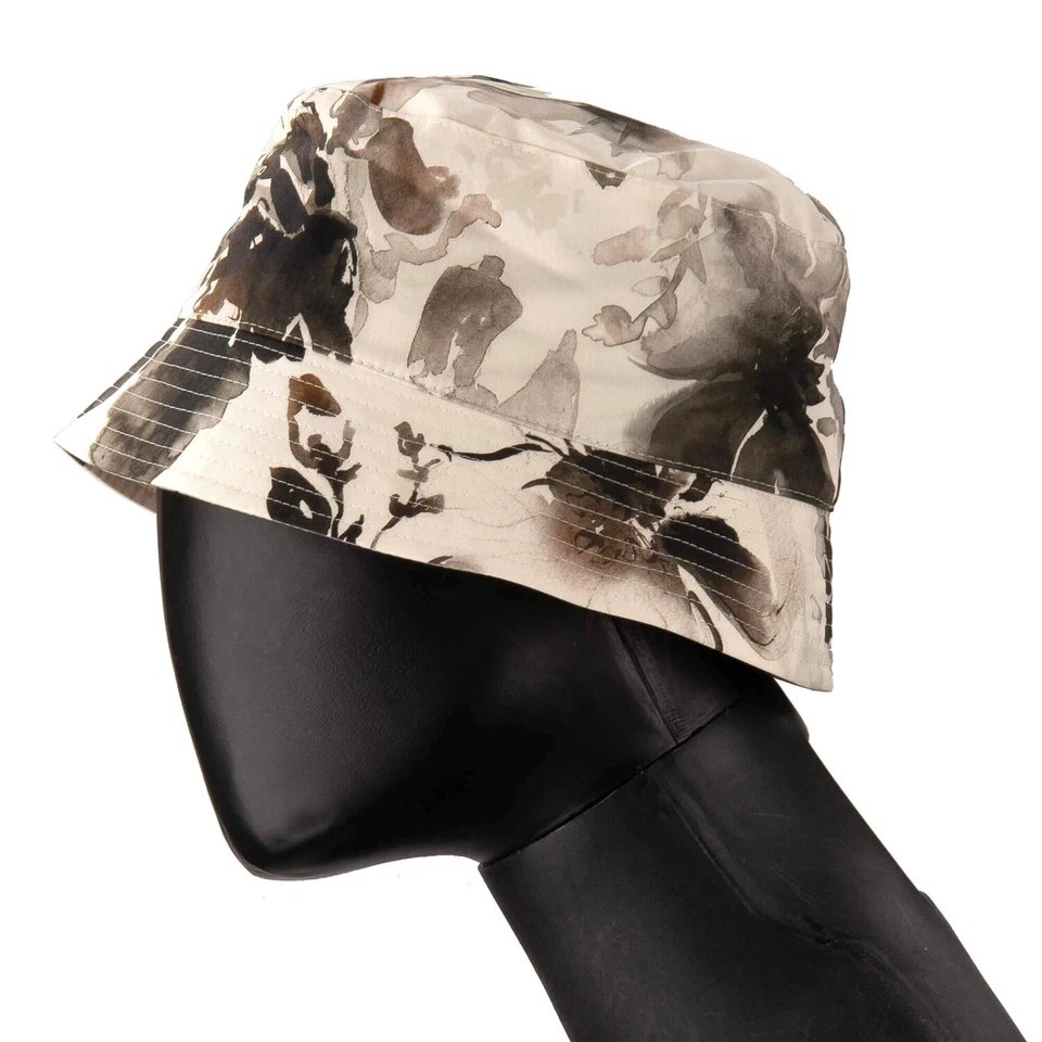 DOLCE & GABBANA Exclusive DG Logo Bucket Fisherman Hat Flower Print Khaki Beige - Image 4 of 4