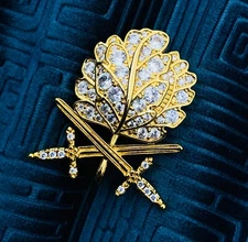 Knights Cross Oakleaves and Swords in Gold with Diamonds
