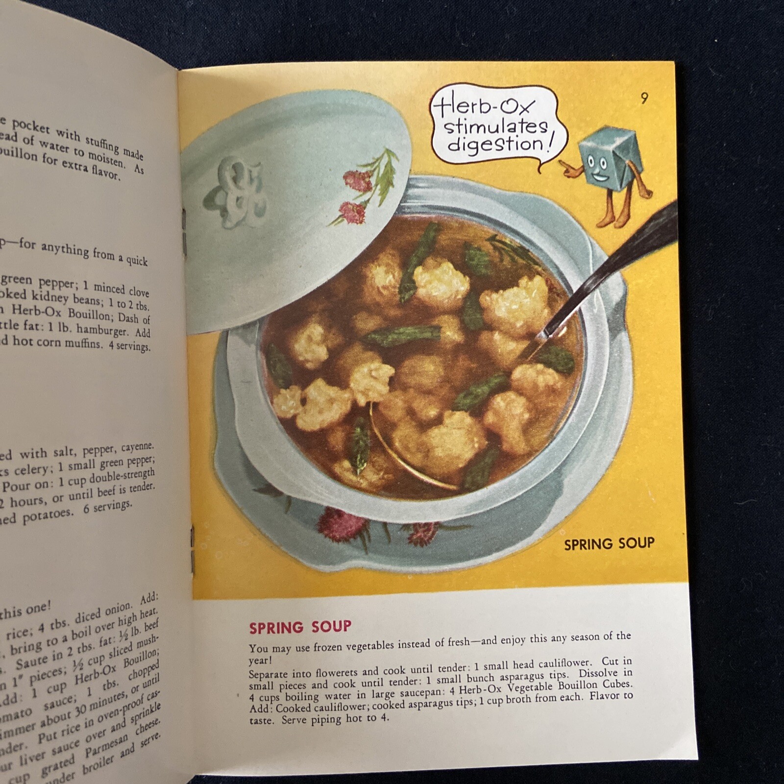 Vintage Herb-Ox Money-Saving Magic Booklet 25 Delicious Menus and Recipes...