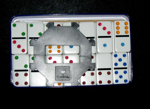 Cardinal Collectors Color Dot Dominoes Double Six Starter Piece Included w Tin - Picture 4 of 7