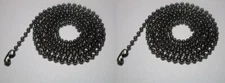 (2) 30" Gun Metal Black Military Dog Tag Chain 2.4mm Ball Bead