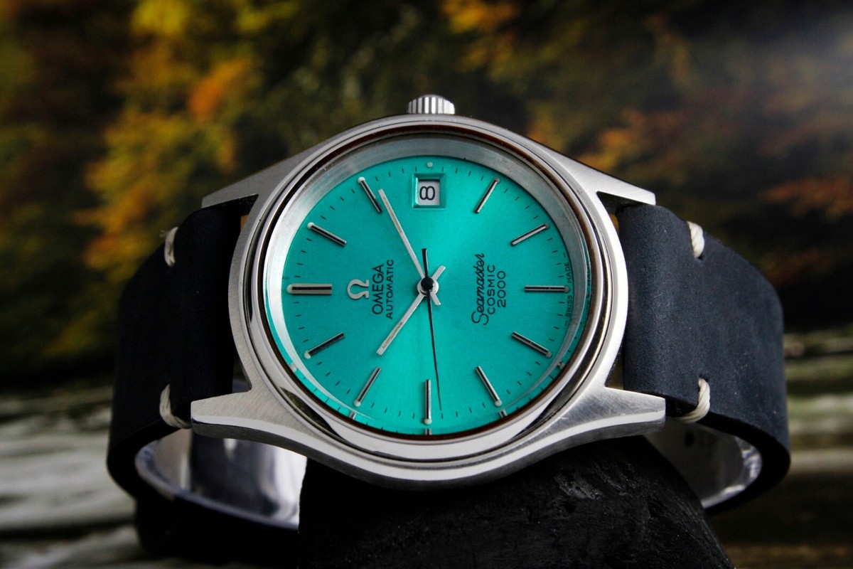 Vintage Omega Seamaster Cosmic 2000 Date 38mm Turquoise Dial