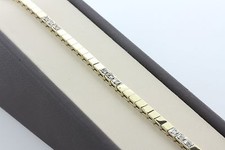 Vintage Estate 14K Yellow Gold Box Link 0.40 TCW Diamond Bracelet - 7" 4MM