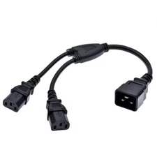 IEC 320 C20 to Dual C13 Splitter Power Cord Heavy Duty C20 Male to 2X C13 Fem...