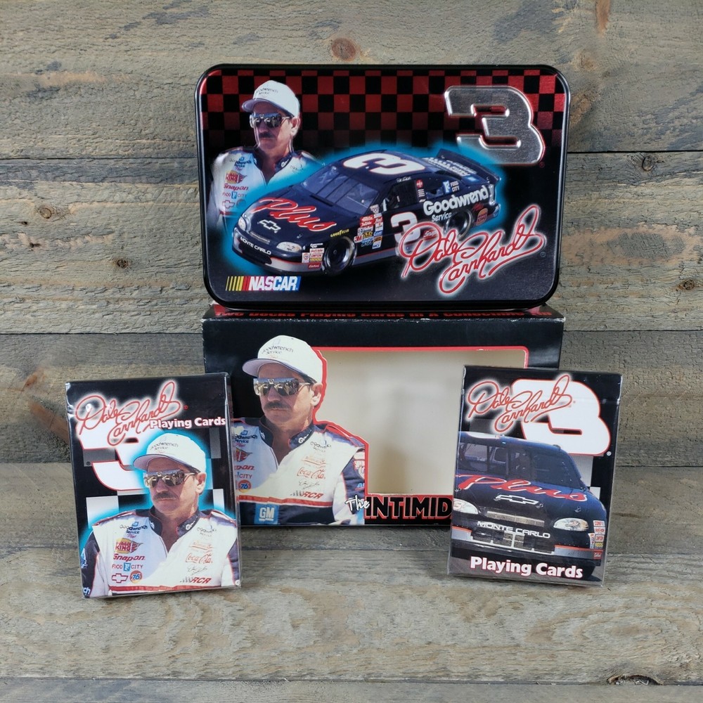 Dale EARNHARDT / NASCAR / TWO DECKS OF PLAYING CARDS & COLLECTABLE TIN