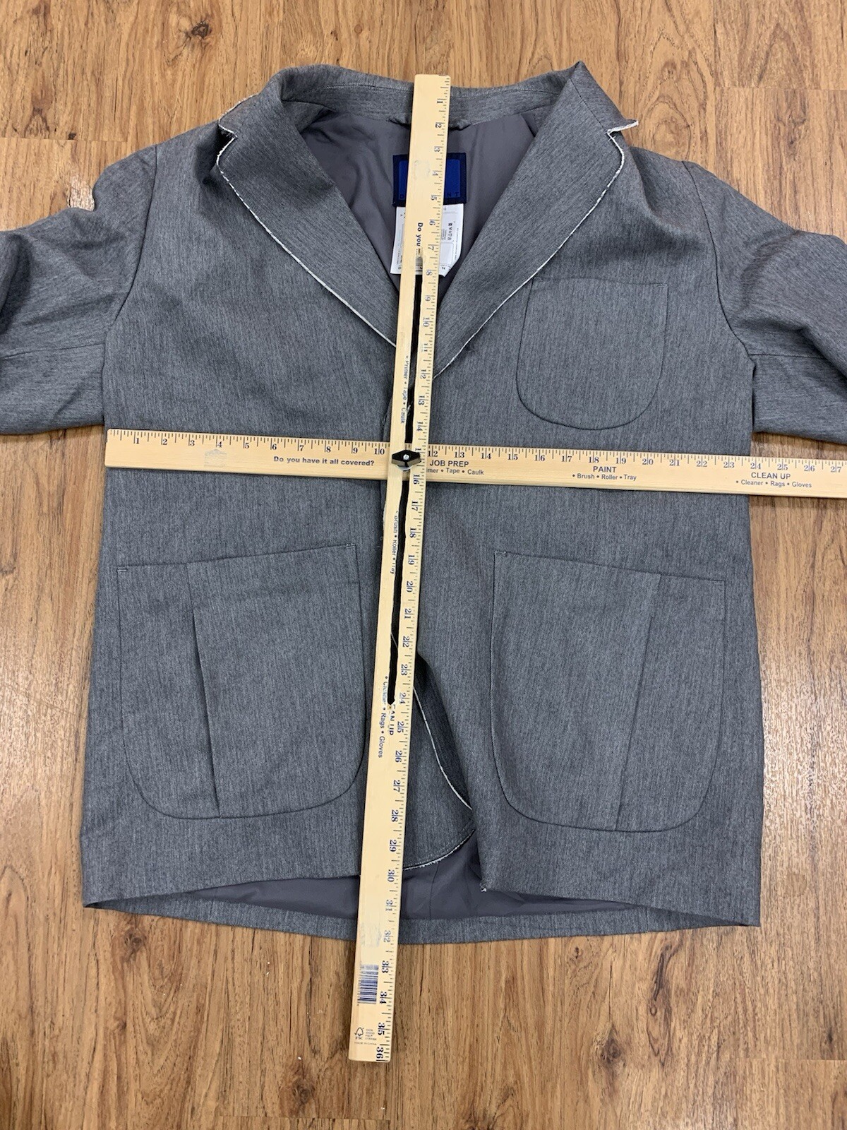 Document Raw Cut Single Breasted Grey Blazer KT06… - image 5