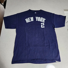 New York Yankees Derek Jeter 2 2009 MLB Player Blue T-Shirt Baseball