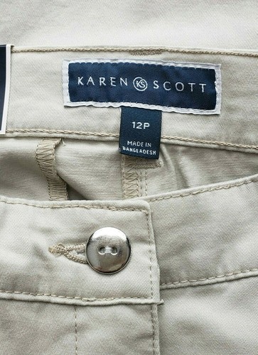 Karen Scott Capri Pants Khaki Comfort Waist Tummy Control Petite NWT Womens 12P - Picture 6 of 9