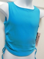 BODYWRAPPERS SLINKY SHIRRED JAZZ TOPS 2 COLORS GIRL Bright orange Turquois blue