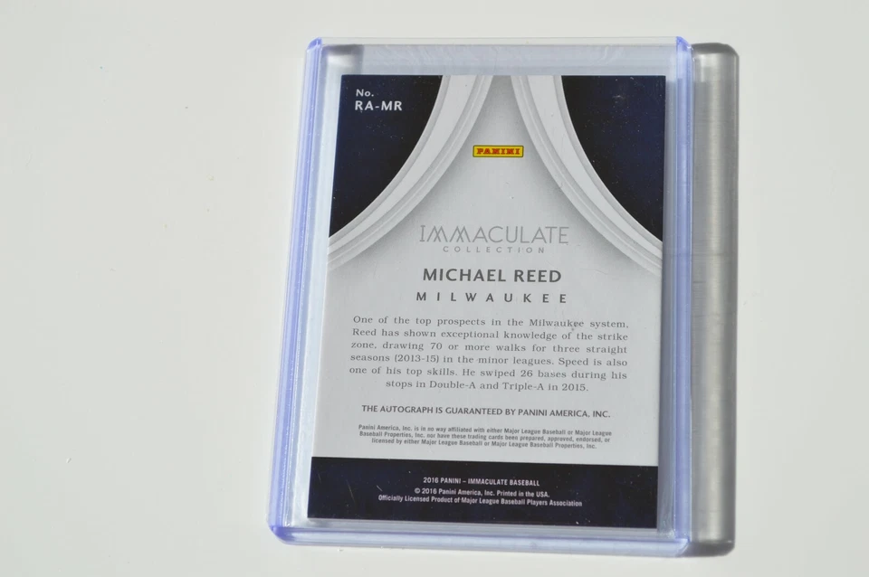 2016 Panini Immaculate Collection Rookie Autographs RA-MR Michael Reed Auto Card - Image 2 of 2