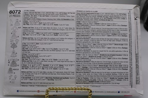 8072 Simplicity Sewing Pattern 18" American Girl Doll Inspired Poodle Skirt 50s - Picture 6 of 9