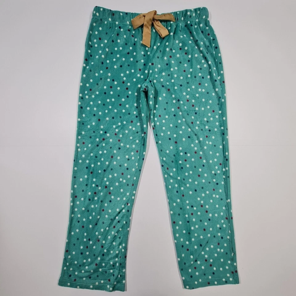 Maidenform Womens Pyjama Set Large Ivory Top & Green Polka Dot Pants - Image 2 of 4