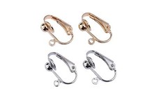 12 Pairs Clip On Earring Converter with Open Loop Jewelry Making