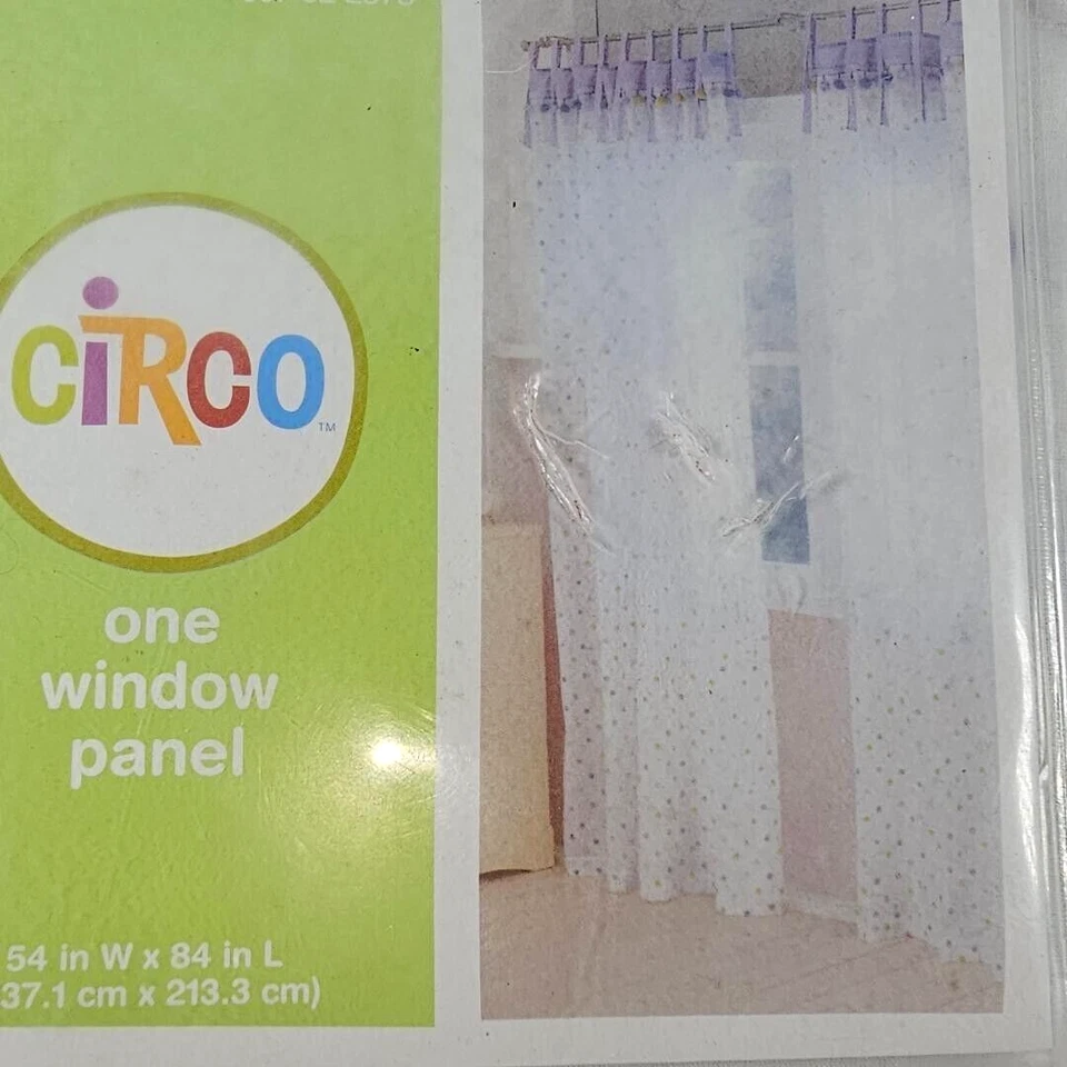 Nuevo Circo Panel Ventana Cortina 54" x 84" 100% Algodón Lunares Pompones Foto 2 de 4