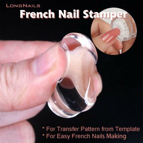 Easy-French Nail Stamper Monocle Jelly Print Silicone Transfer Print Scra-lk - Photo 1/17