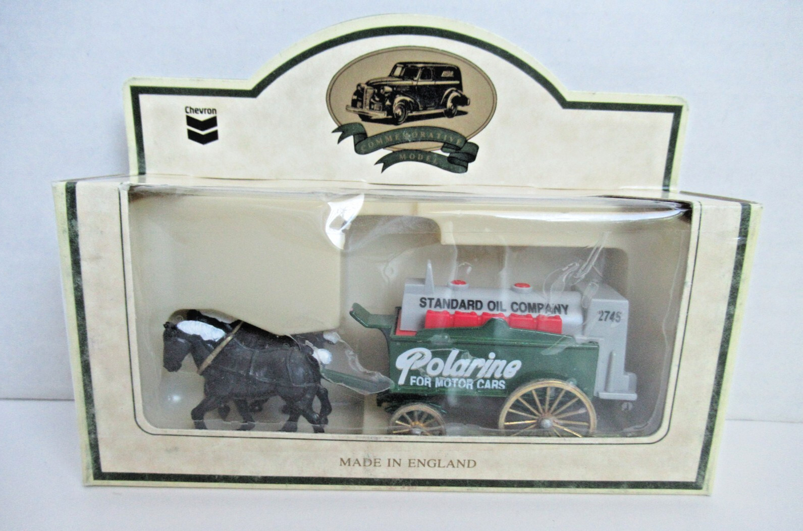 Standard Oil Days Gone By Horse Drawn Wagon Chevron Cast Replica Lledo Polarine 