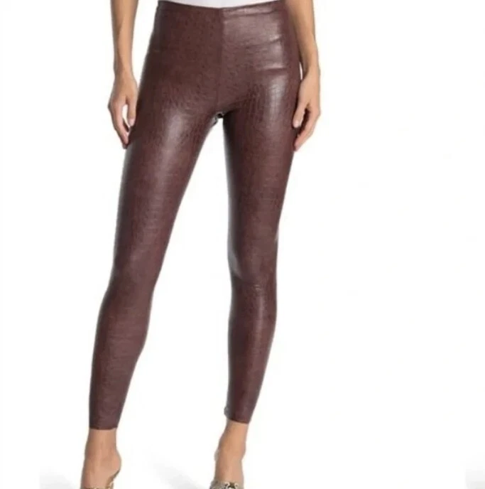 7 For All Mankind Croc Faux Leather Legging Brown ( XS )