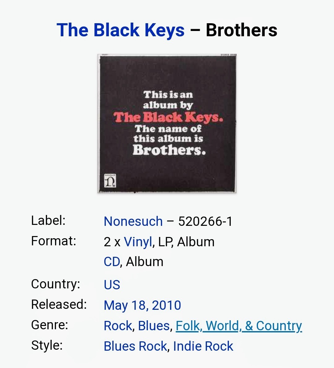 【新品未開封】【レコード】The Black Keys Brothers The Black Keys - Brothers (Full Album) - YouTube