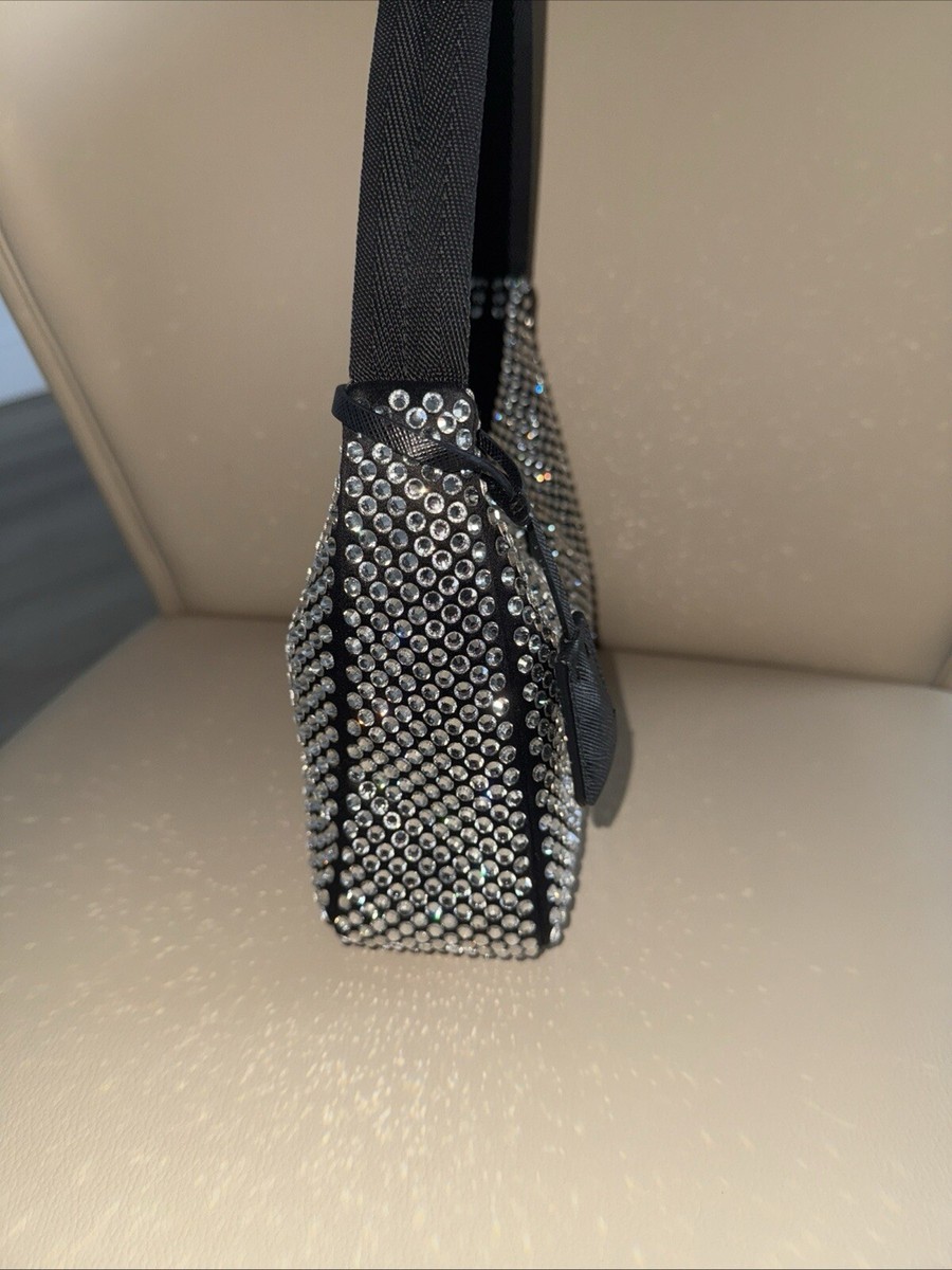 Prada Re-Edition 2000 Hobo Crystal Embellished Satin Mini Prada Re-Edition 2000 Hobo Crystal Embellished Satin Mini