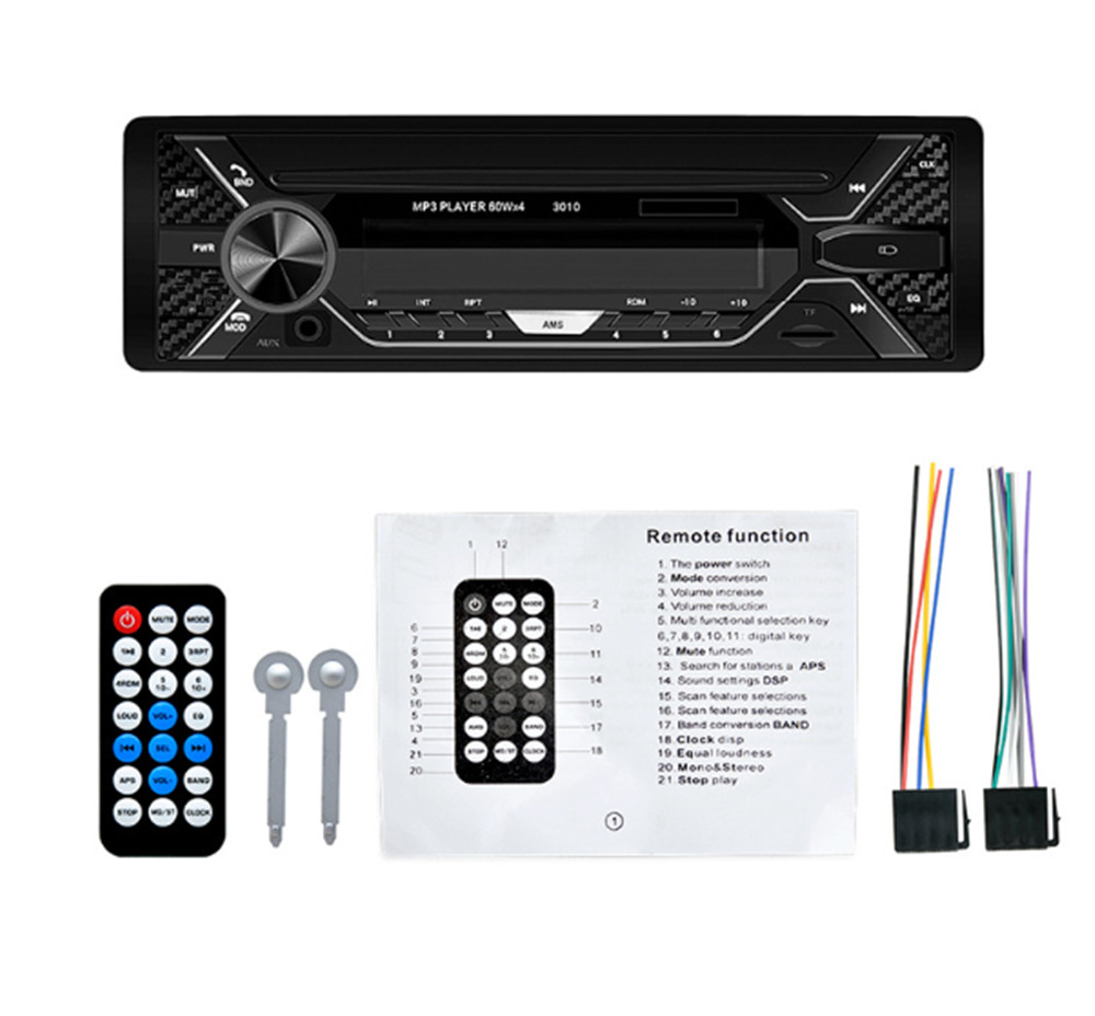 Single Din Bluetooth Radio Car Stereo MP3 Player AUX-IN USB FM SD Dash Receiver