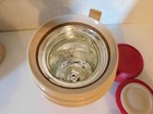 Vintage Thermos Drink Soup Vacuum Jar Model #6202 Red & Tan 1 Pint Wide Mouth — photo 4