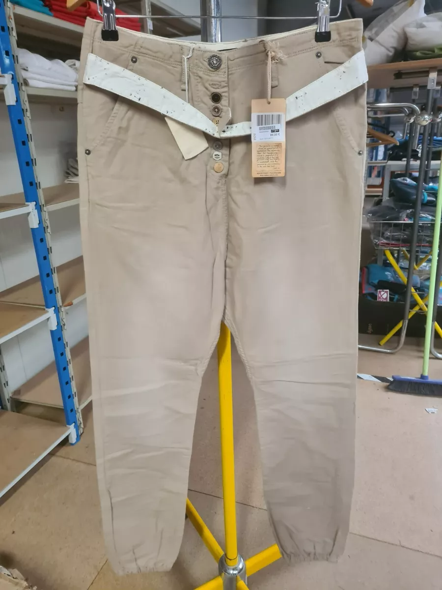 Pantalon marron clair Femme tendance en coton et lin MAISON SCOTCH