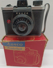 Vintage 1950s Ansco Ready Flash Camera In Original Box Made In USA NOT TESTED
