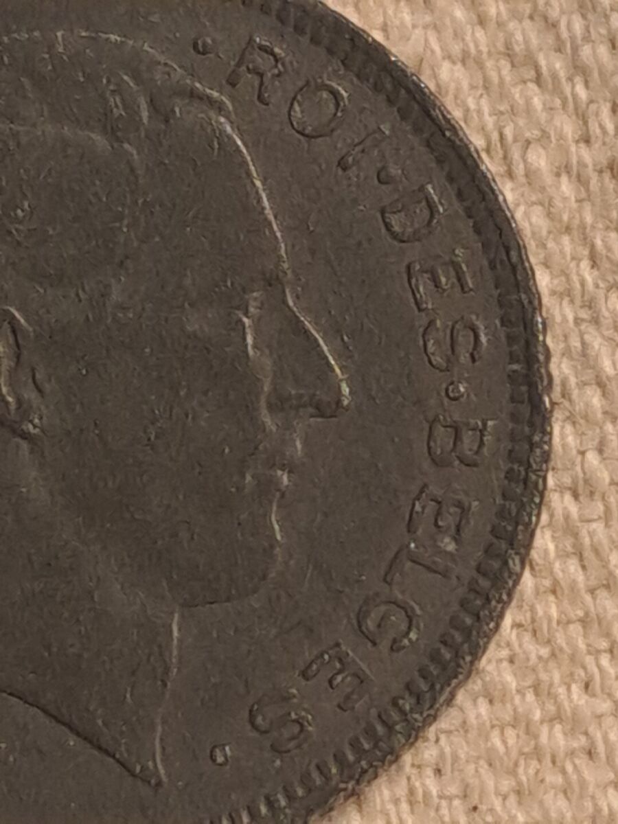 1943 Belgium 5 Francs Leopold III Crowned Value At Center 6g 1943 Belgium 5 Francs Leopold III Crowned Value At Center 6g