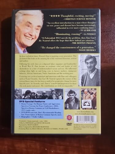 Howard Zinn You Can't Be Neutral on a Moving Train DVD - Foto 2 di 2