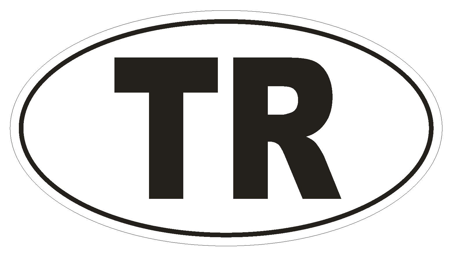 TR Turkey Country Code Oval Bumper Sticker or Helmet Sticker D1024 eBay