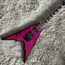 Left Handed Jack Arrows Electric Guitar Purple Maple Top Tremolo Bridge Guitar