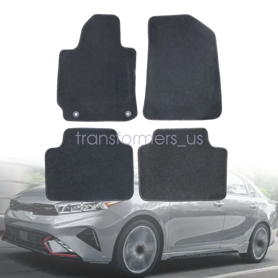 For 2019 2020 2021 2022-2024 Kia Forte Front & Rear Floor Mats Carpet Black New - Image 2 of 4
