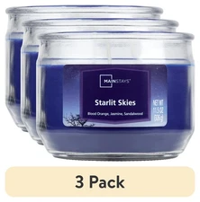 (3 pack) Mainstays Starlit Skies Scented 3 Wick Candle, 11.5 oz.