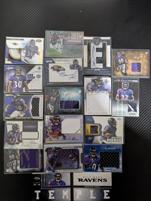 Baltimore Ravens Bernard Pierce Lot - Auto, Relics, Patch, RPA, #'D