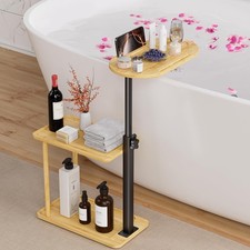 Bathtub Tray Table Freestanding Bath Side Table Tub Tray Caddy