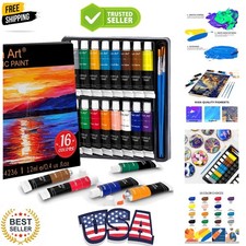 Acrylic Paint Set for Pumpkin Painting, 16 Colors Painting Supplies for Canva...