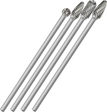 4Pcs Long Carbide Burr Set 1/4" Shank Total L 6.1" Die Grinder Bits Rotary Rasp