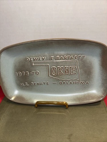 Frankoma Pottery Vintage Political Platter U.S. Senate Oklahoma Dewey F Bartlett