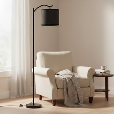 Stylish 62.5 inch Arched Floor Lamp - Beautiful Beige Linen Shade, E26 Socket