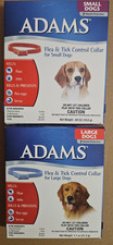 2 ADAMS Flea Tick Control Collar 1-LARGE 1-SMALL Dogs, 7 Mth Protection-NEW