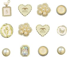 Bling Shoe Charms, Gold Shine Shoes Accessories, Cute Designer Shoe Decoratio...