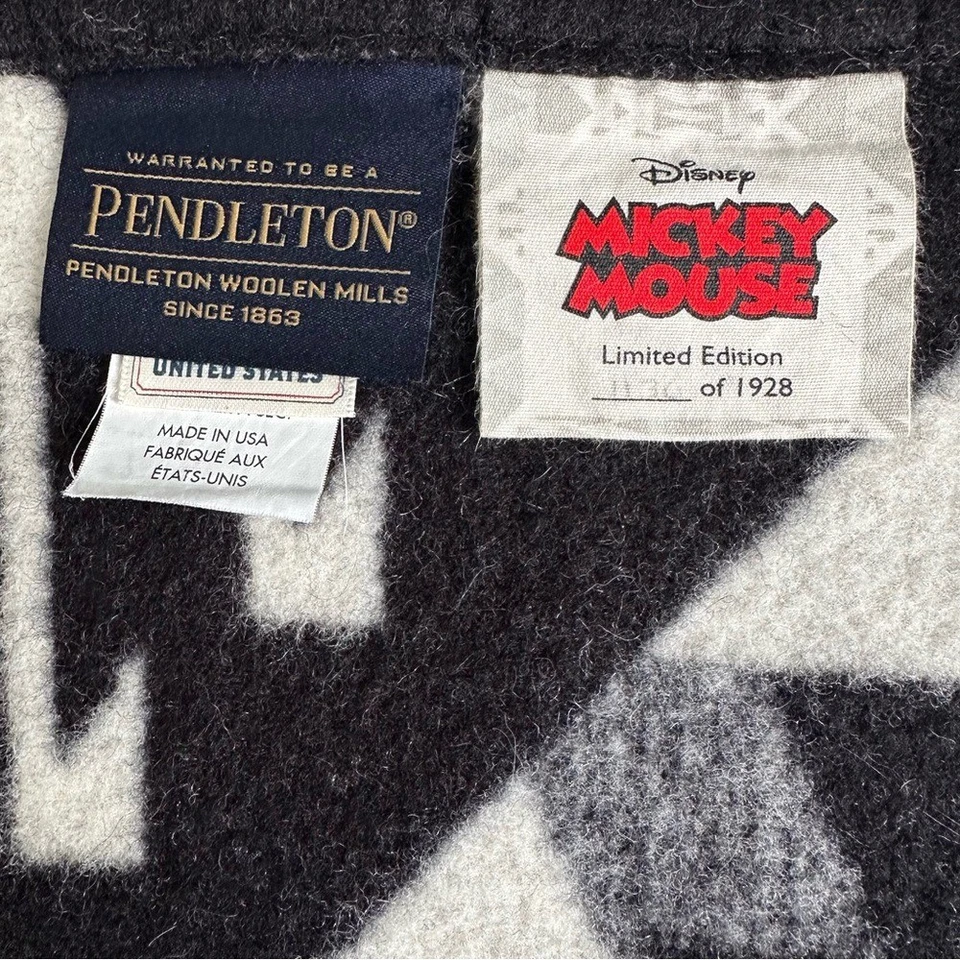 Pendleton Disney Mickey's Salute Edición Limitada Lana Manta Reversible Usada en Excelente Condición Foto 3 de 4